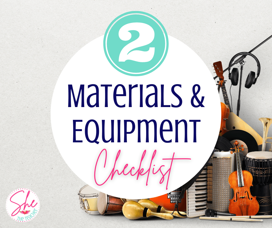 Music Classroom Materials and Equipment Cheklist